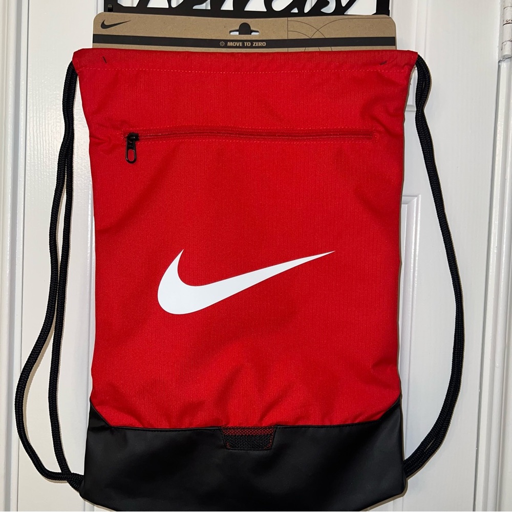 Nike Red and Black Backpack with Iconic Design